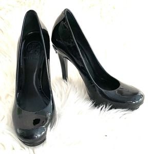 Tory Burch black patent pumps 5.5 M